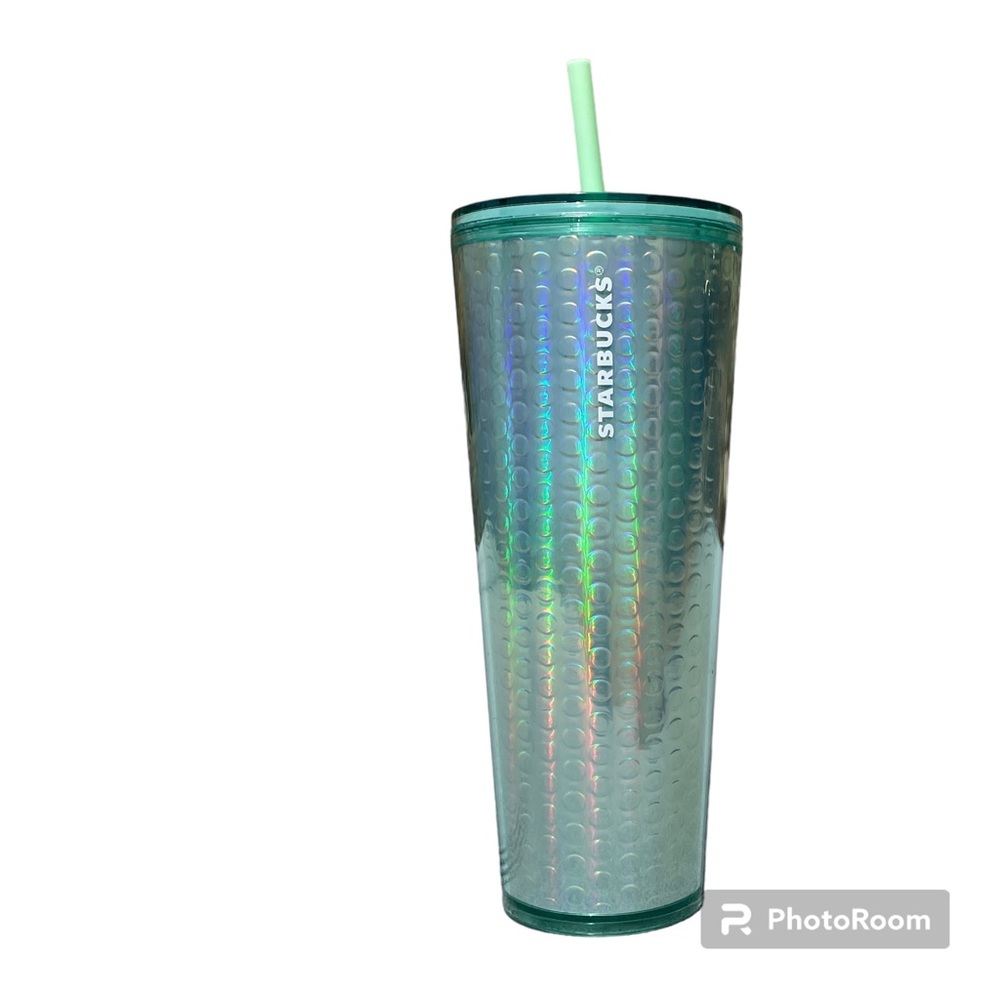 NWT Starbucks mint green purple iridescent Venti  Tumbler acrylic cup 24… - Picture 6 of 14